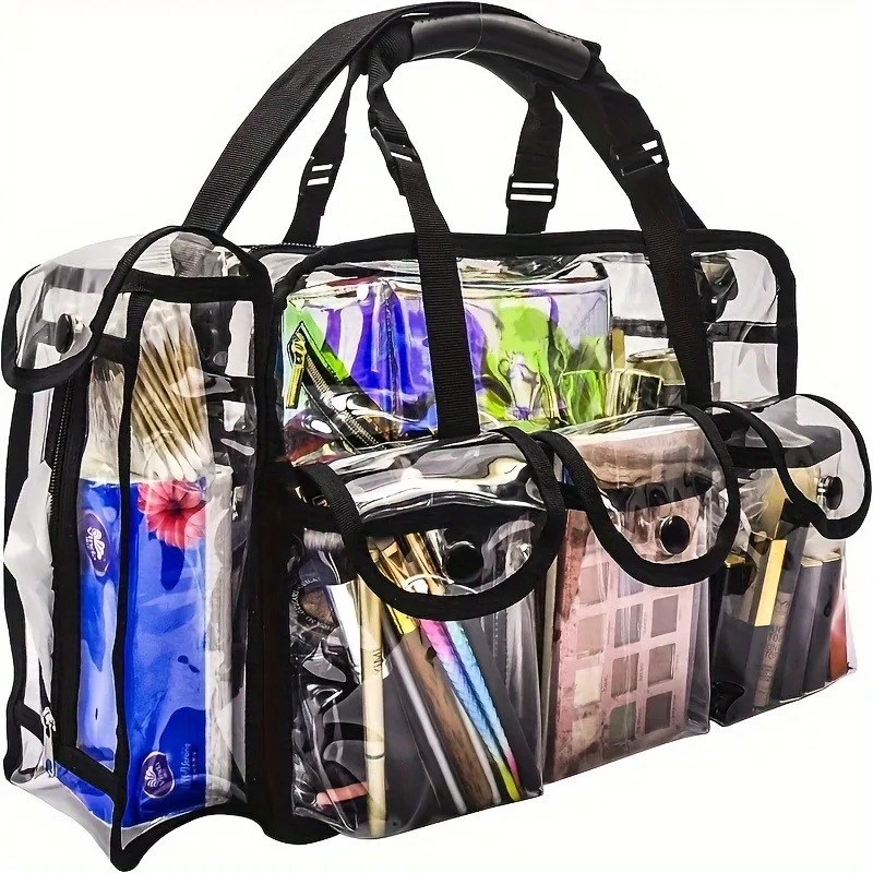 PVC Transparent Cosmetic Bag Waterproof Large Capacity Travel Organizer Multifunctional Beach Swimming Storage Shoulder Tote260623