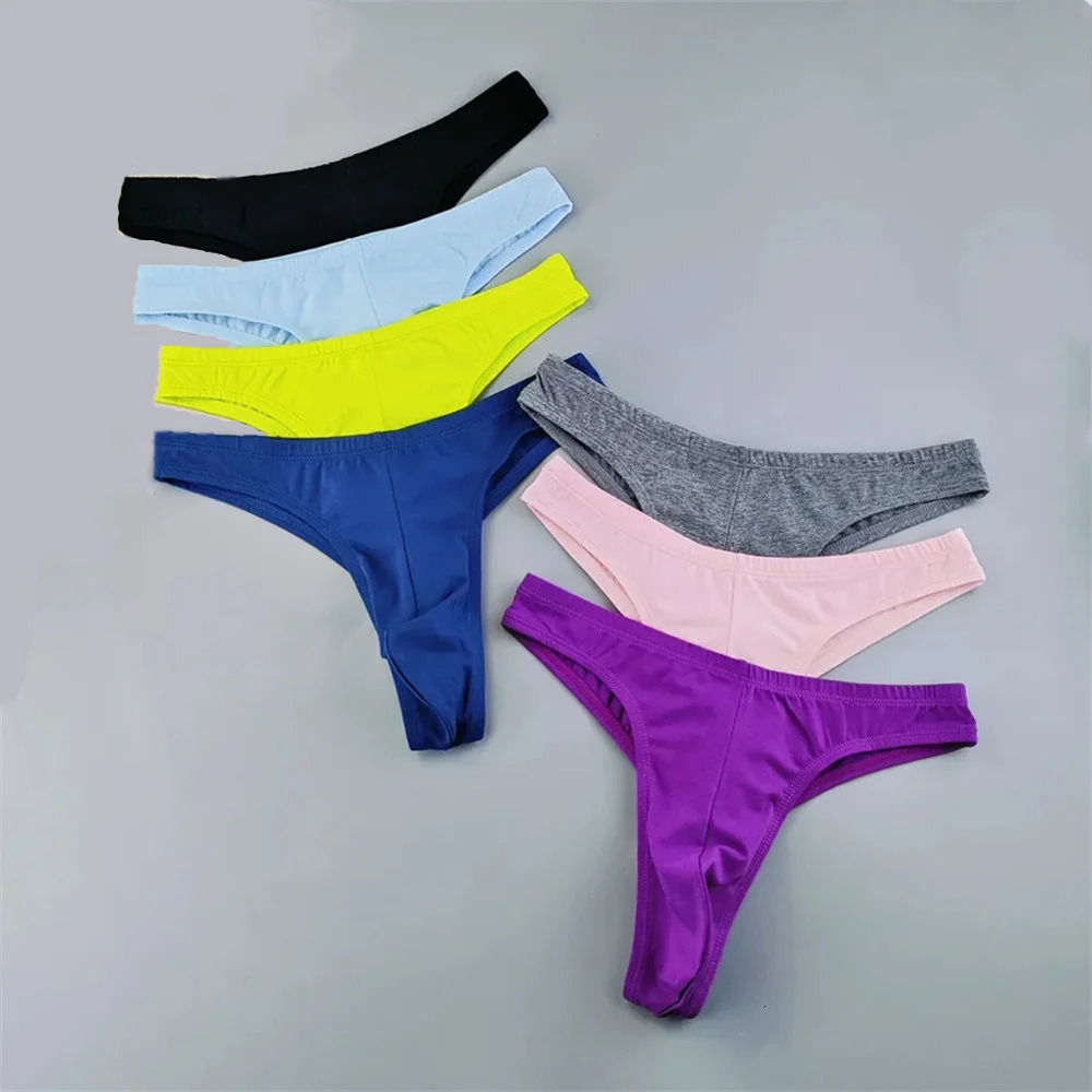 2025 Big Men Sexy Thongs Cotton Underwear Plus Size Male Convex Pouch Gstring Briefs MLXLXXLXXXL 260624