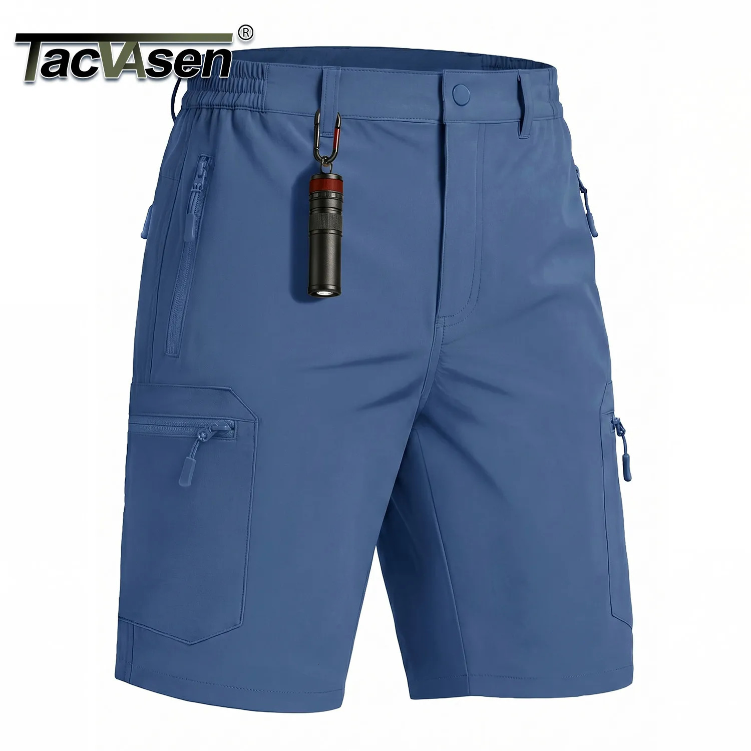 TACVASEN 5 Zipper Pockets Summer Quick Dry Cargo Shorts Mens Fishing Shorts Stretch Outdoor Hiking Nylon Work Shorts Lightweight 260624