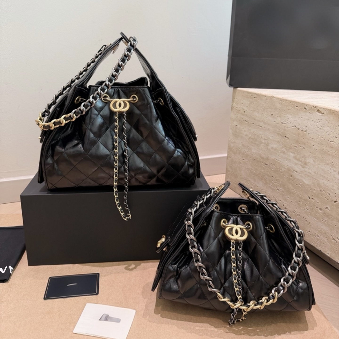 Top quality 25c Hobo bag caviar Luxury bag Designer bags fam New Black gold chain leather woman Sheepskin Inner Shoulder Fashion Wallet Party Bag Dr