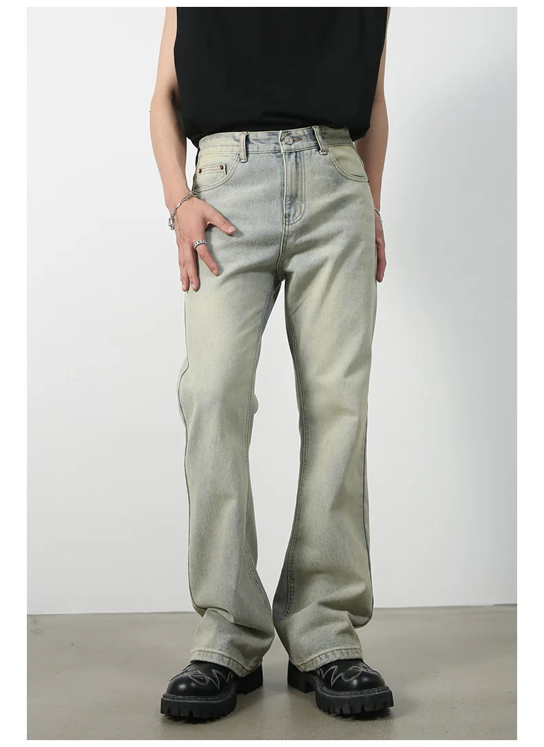 2025 Mens Boot Cut Jeans Slightly Flared Slim Fit Blue Black Trousers ner Classic Male Stretch Denim Pants 260618