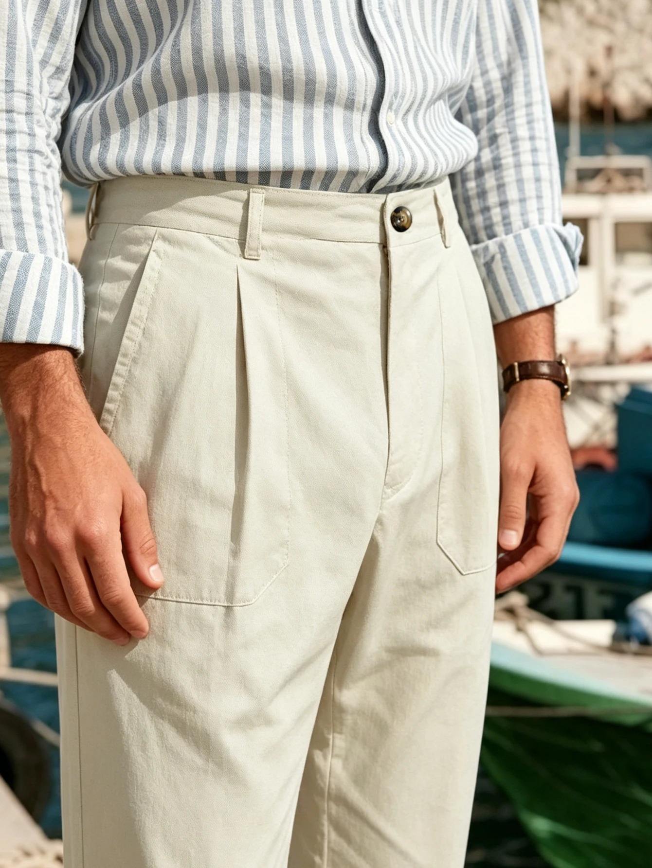 2026 Spring Fall Mens Neapolitan Pleated Stretch Suit Pants Loose Straight Leg Light Business Casual Trousers 260618