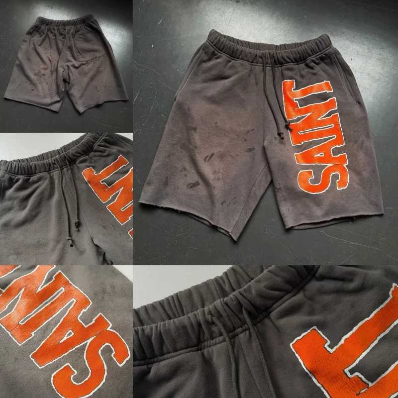 2026 Mens Womens Comfortable Casual Daily Saint Shorts High-Quality Summer American Retro Washed Shorts T260622
