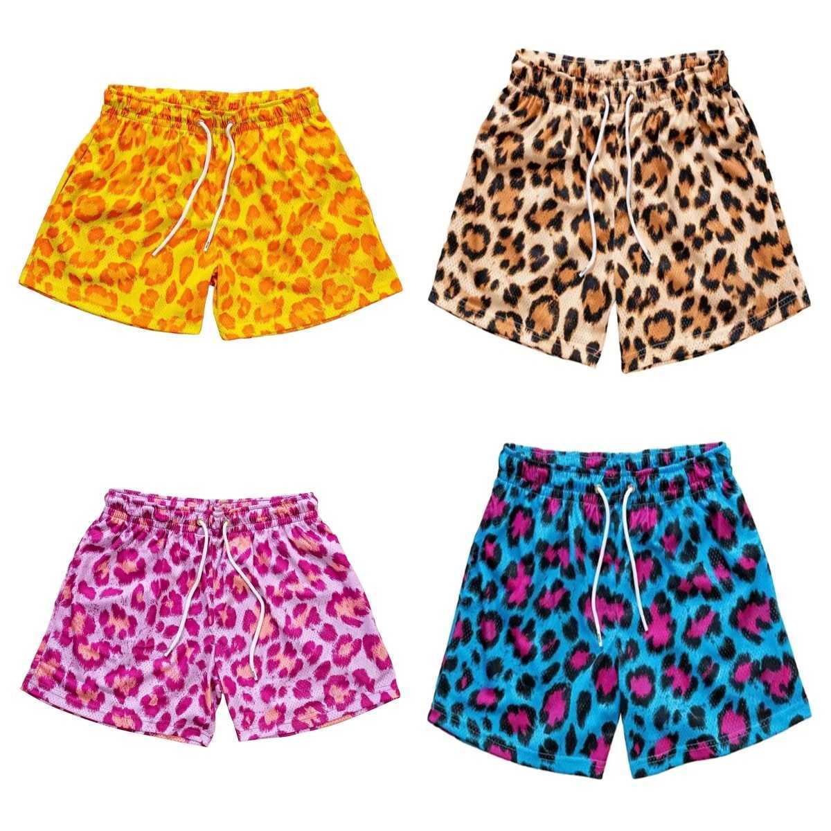 2026summer Mens Leopard Print 3D Printed Beach Shorts Fast Drying Breathable Loose Basketball Pants Casual Fashion Sand Bottoms Q260623