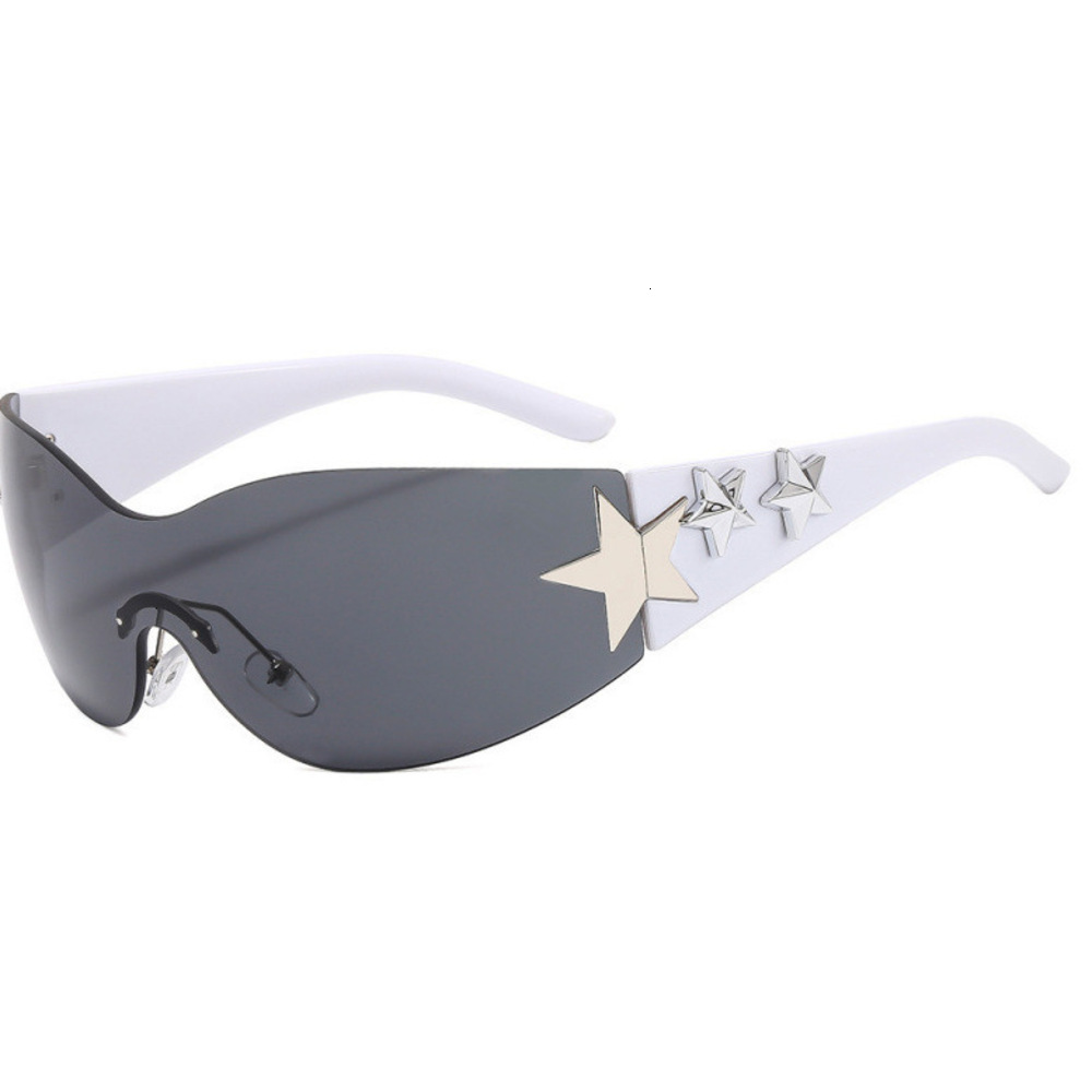 High Street Elite Sunglasse Pretty,Cool,Fashion Lightweight Five-Pointed Star Pilot One-Piece Frameless Outdoor Sports Sunglasses High-End Feel Unis