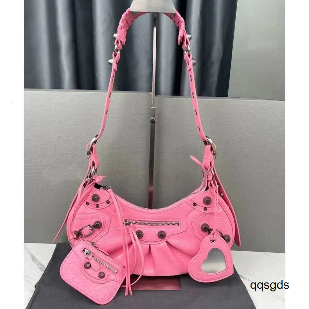 luxury Designer Le CAGOLE Motorcycle Shoulder Bags Genuine Leather Women Fashion Halfmoon Tote Bag Dia Black High Quality 1