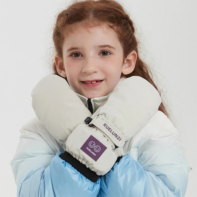 Kids Ski Mittens Waterproof Winter Snow Mittens Long Cuff Boys Girls Warm Snowboarding Gloves for Ages 6-12T 260623