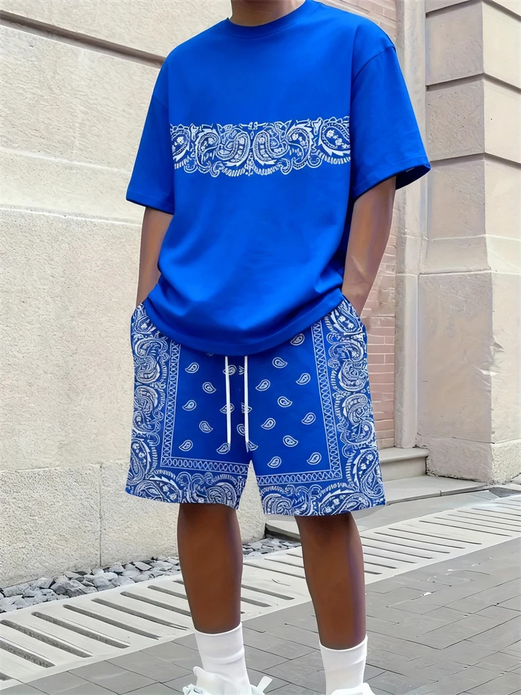 Spring 2026 Casual Mens Set Peris 3D Printed Top And Drawstring Shorts Urban Fashion Clothing 2XS6XL 260624