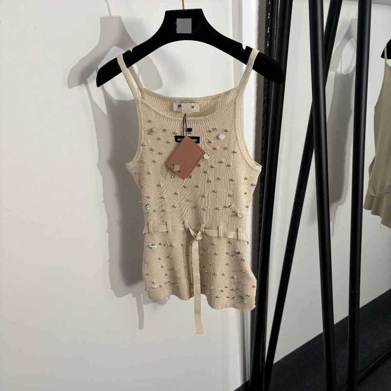 Women's Tanks tees Designer High-End Hot-Selling New Style Letter Heavy Beaded Wool Knit Camisole vest tops