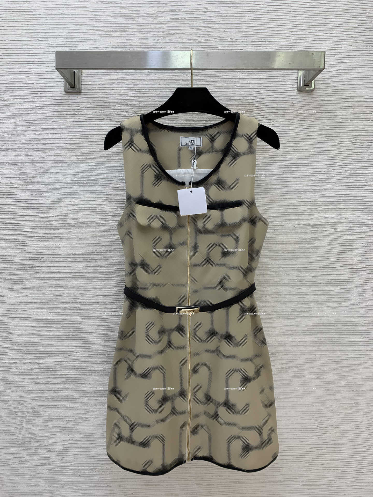 Luxury crew neck women dress Summer lady dresses women designer clothes designer skirt geometric pattern printed sleeveless vest dress A024X01N040