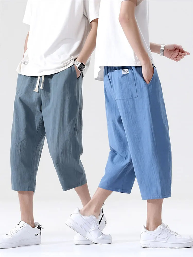 Summer Cotton Linen Casual Shorts Men Holiday Solid color Beach Straight Baggy Wide s Pants Sport Gym Half Short Trousers 260624