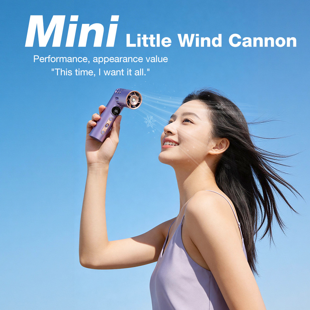 Lipstick Bend Tube Fold Fan 100 Speed Display Flashlight Portable Neck Fan-image-1111935313