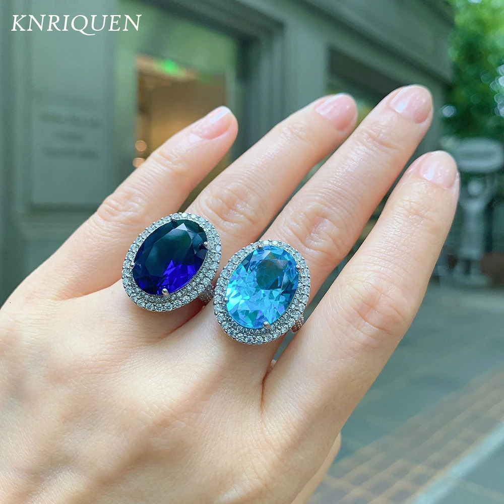 Trend Retro Rings for Women 1318 Paraiba Tourmaline Sapphire Gemstone Lab Diamond Wedding Ring Jewelry Anniversary Gift 260624
