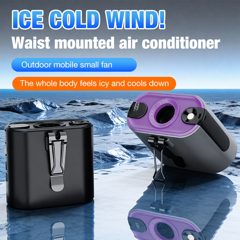 Multi Waist Clip Fan Long Runtime Power Bank Flashlight Portable Cooling Fan-image-1111934597