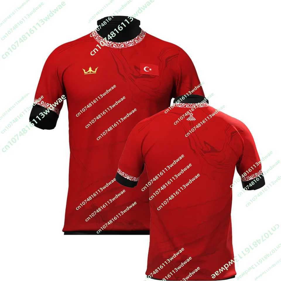 2026 Summer Trkiye Football Jersey Sports Breathable Short Sleeve Mens T-shirt Flag Pattern Family Boys Fans Footy Jerseys T260622