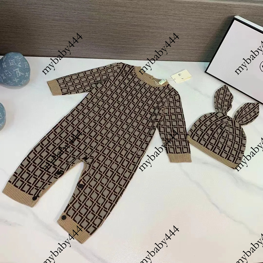 Designer Baby Cashmere Knit Onesie With Hat Ultra Soft High Density Newborn Outfit Luxury Infant Wear 0 12 Months H2