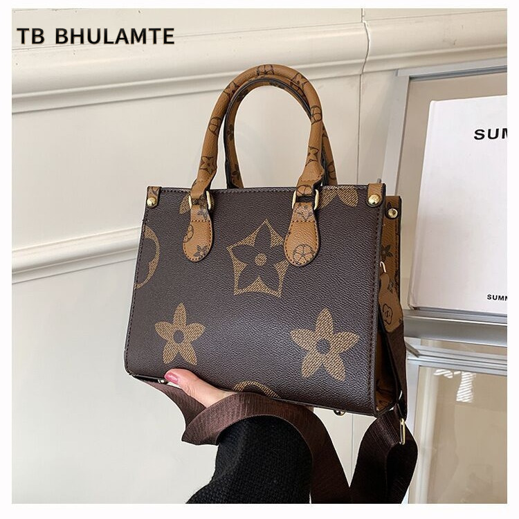 TB BHULAMTE Large-Capacity Women's Fashion New Stylish Printed Vintage Shoulder Crossbody Bag, Versatile And Elegant Handbag Tote