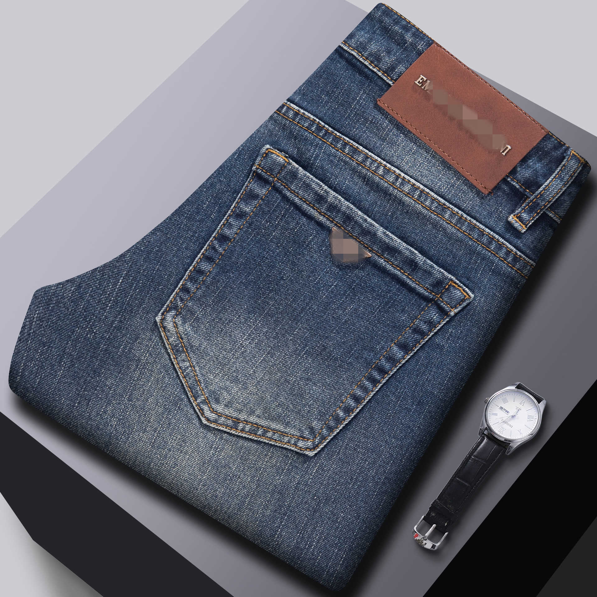 Guangzhou Xintang Jeans Men Korean Version Slim Fit High-Quality European Goods Stretch Autumn Winter A-Grade Pants L26624