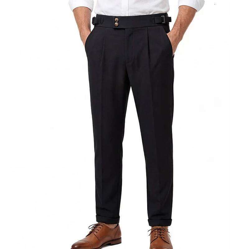 High Quality Mens Dress Stretch Smart Casual Wrinkle Free Suit Men Regular Fit Work Pants Spring Autumn W260624