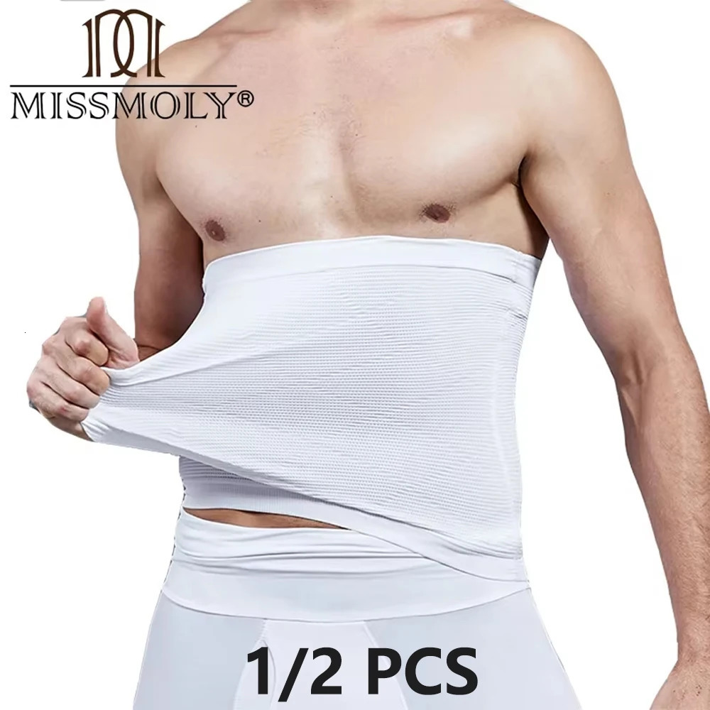 12 PCS Men Body Shaper Slimming Waist Cinchers Trainer Belt Tummy Control Shaping Stomach Band Abdomen Compression Shapewear 260624