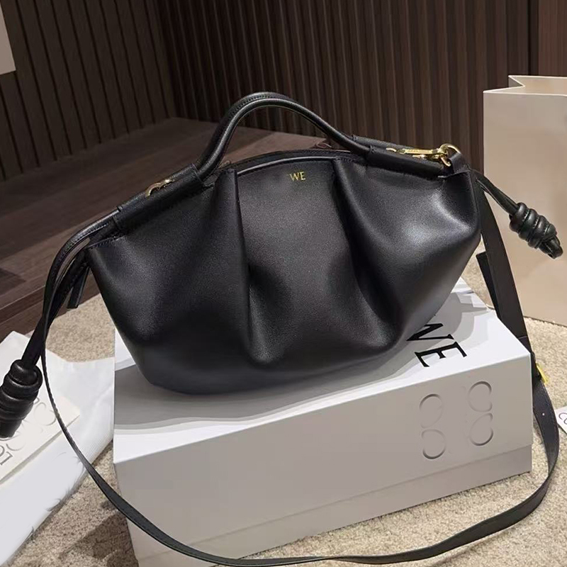 Designer Luxury Top Handle Handbag Totes Soft Leather Pleated Shoulder Bag Detachable Crossbody Strap Paseo Cloud Dumpling Bag
