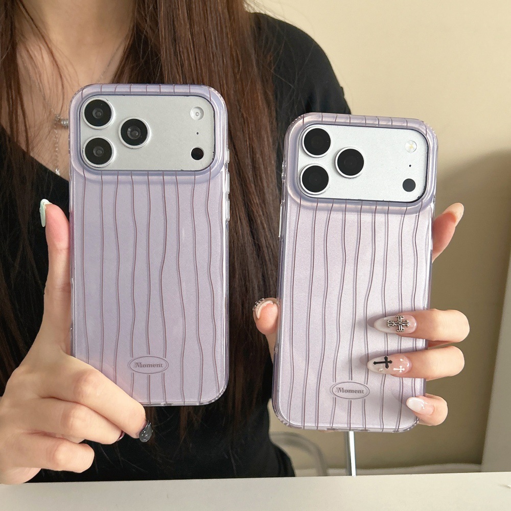 Téléphone à ligne de fond violet irrégulier adapté à Apple 17/16PROMAX, coque IMD simple pour iPhone 15/14P