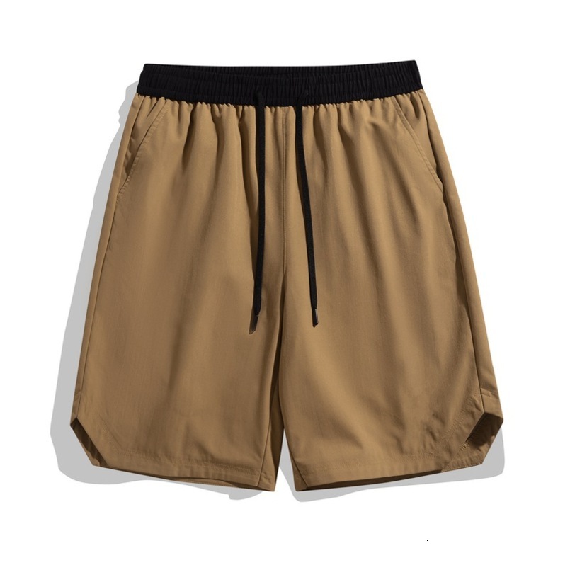 Factory direct sale of new ice silk shorts for men, workwear Hong Kong style, loose casual sports shorts, quick-dry mid-length pants,high quality