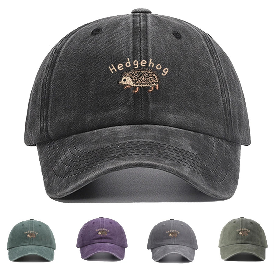 Mini Hedgehog Embroidery cotton Baseball caps for Men Women Washed vintage Hat Sports Fishing trucker Summer Autumn Peaked cap 260624