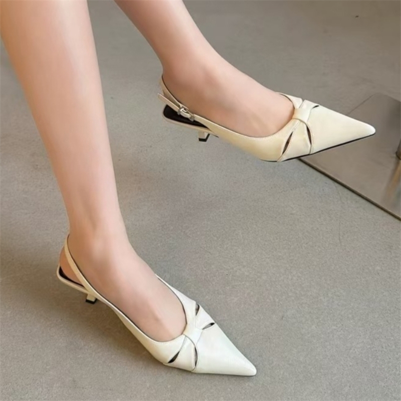 Stylish Summer Mid-heel Womens Sandals Sexy Open-heel Comfortable Sandals Elegant Buckle Womens Office High Heels 260623