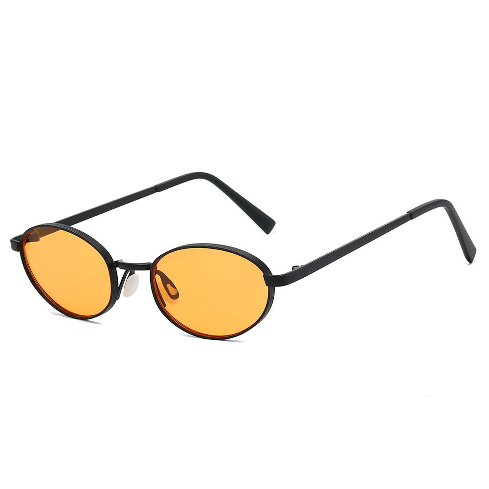 Fashion 2026 New European American Small Sunglasses, Personalized Metal Sunglasses for Men and Women, Trendy Oval Frame Glasses