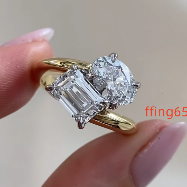 Luxury Rings for Women Custom 10K 14K 18K Gold 925 Sterling Silver Ring Emerald Cut CVD IGI Certificate Lab Grown Diamond Rings