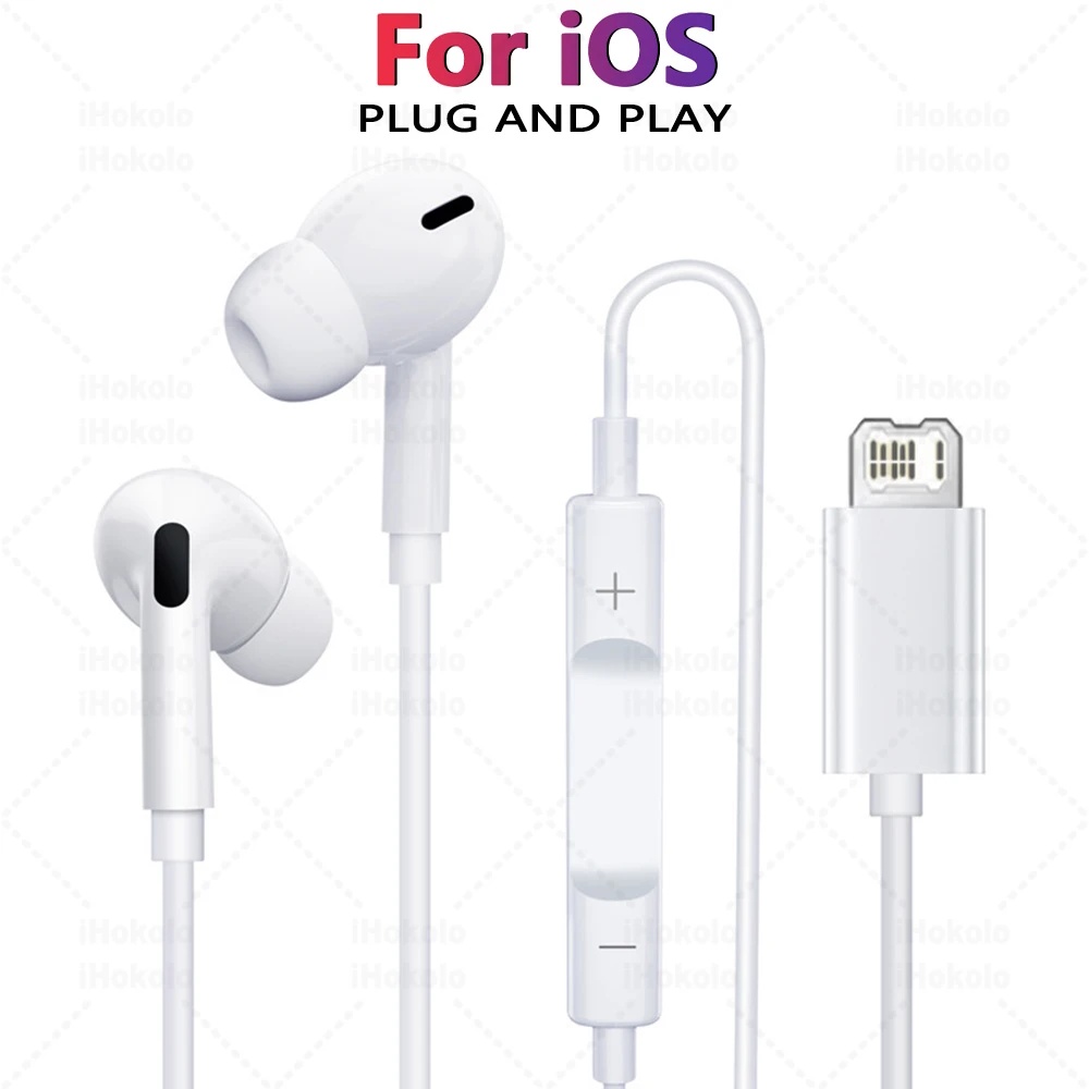 Original Wired Earphones For Apple iPhone 17 16 15 Pro Max 14 13 12 11 X XS XR Type-C Lightning Headphones 3.5mm In-Ear Wireless Earbuds