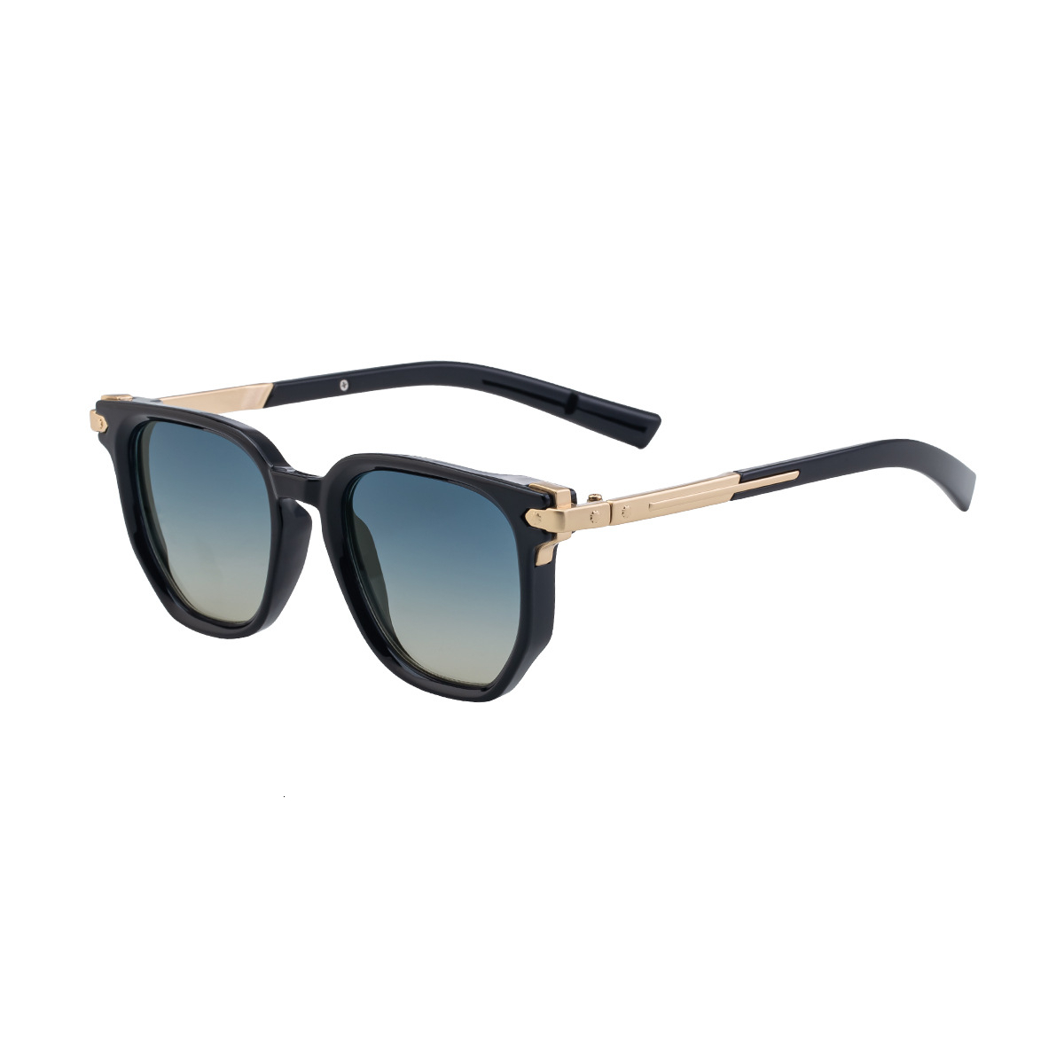 2026 new fashion trend polygonal sunglasses, daily commuting trend fashionable unique zinc alloy sideburns sunscreen square frame polarized sunglass