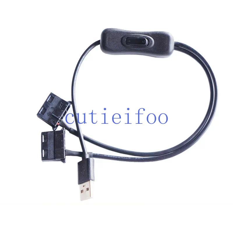 USB Male To Dual 4PIN Molex Fan Adapter Cable with Switch Y Splitter Power Wire for Computer Chassis Desktop PC Case Cooling-image-1112025854