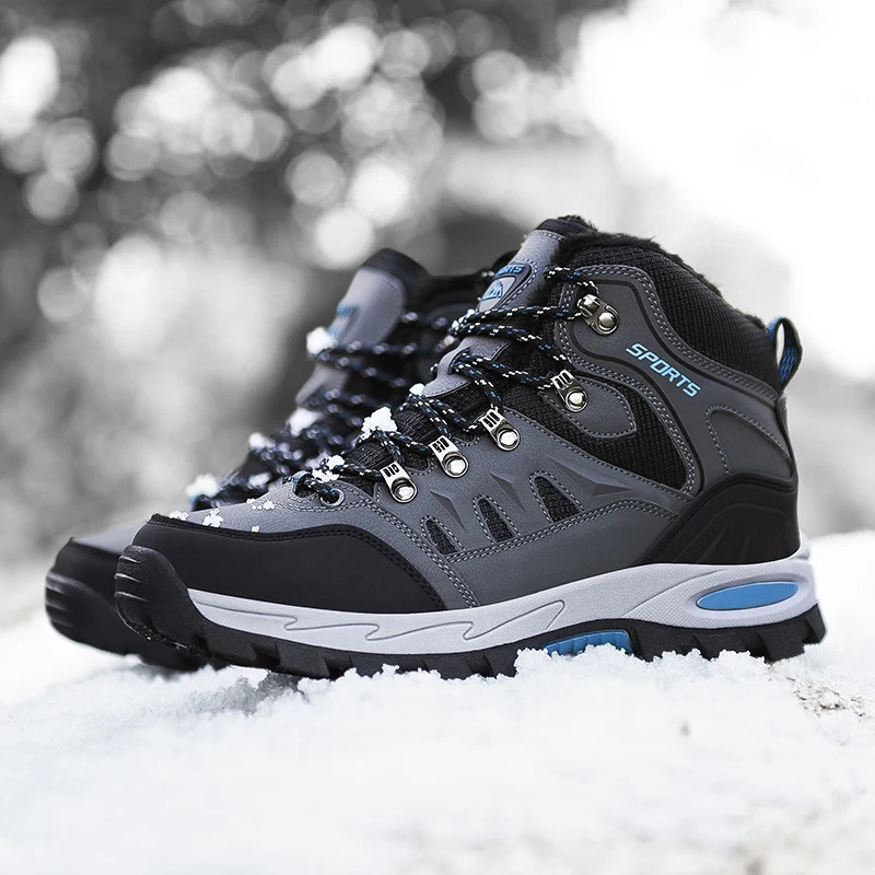 Mens Hiking Boots Autumn Winter Trekking Shoes Waterproof Leather Boots Men Women Outdoor Non-slip Climbing Boots Size 47 260618