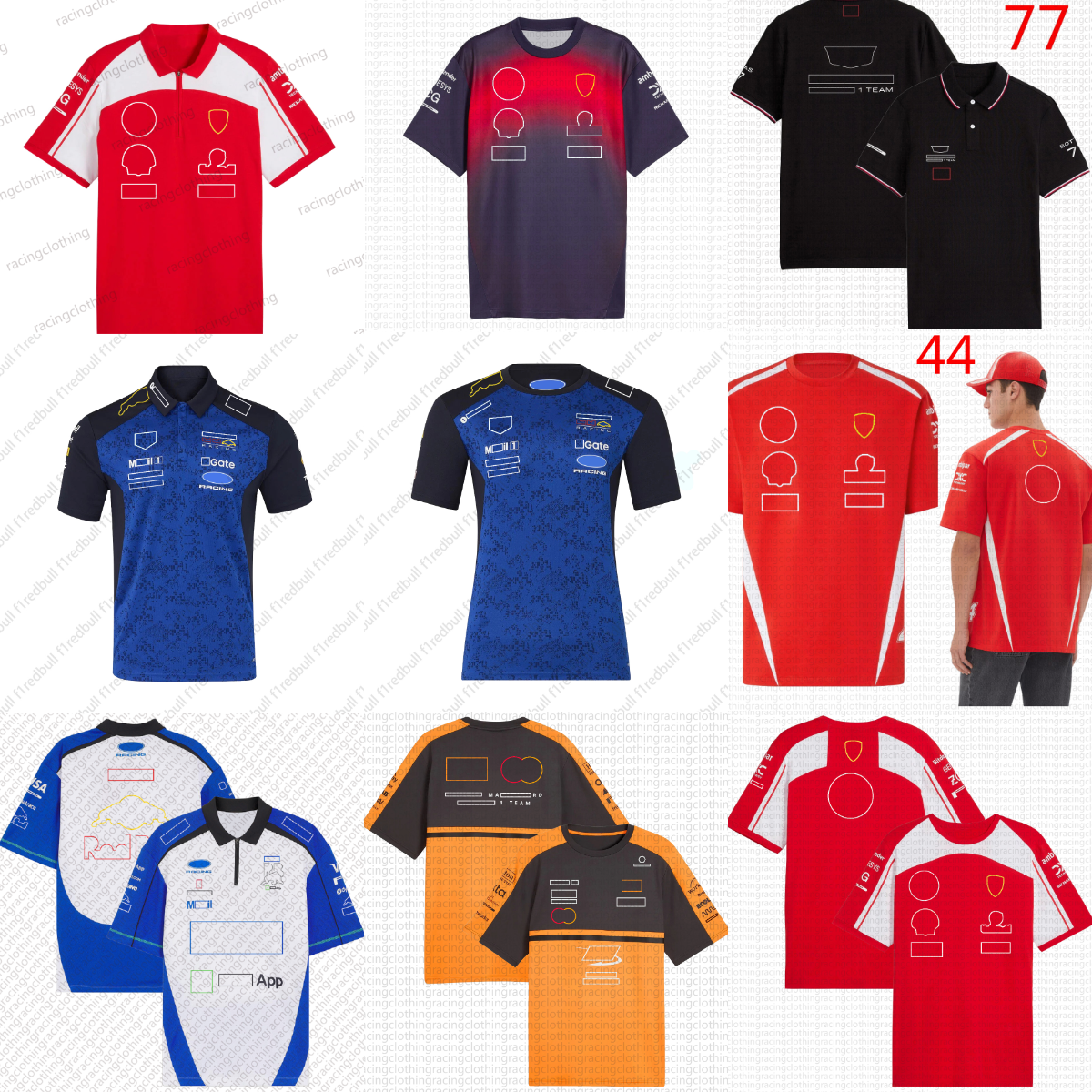 f1 racing team f1 2026 New Classic T-shirts Men's formula one Summer Short-sleeved T-shirts Quick-drying Leisure High-quality f1 tacing suit Sp
