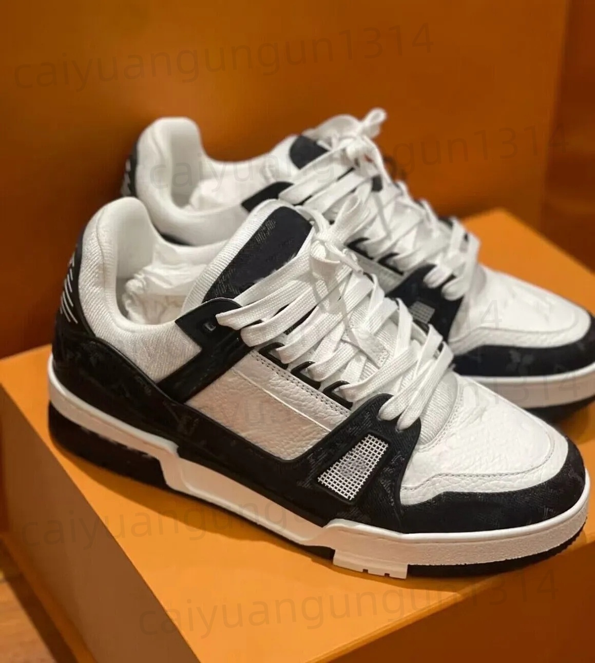 2026 Designer Sneaker Trainer Casual Shoes Calfskin Leather luxury brand White Green Red Blue Letter Overlays Platform Fashion Low Sneakers Size 36-