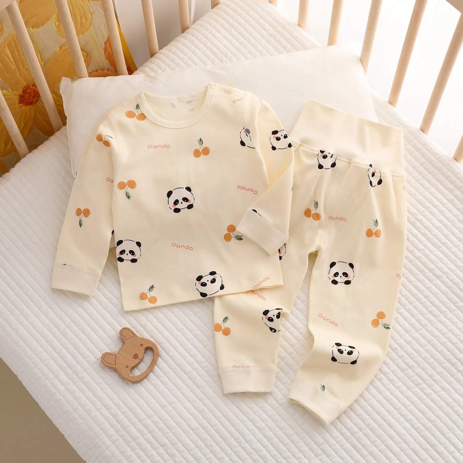 TwoPiece Baby Sleepwear Set Pure Cotton Top and Bottom born Separate Homewear Toddler Spring Autumn Winter Sle 260623