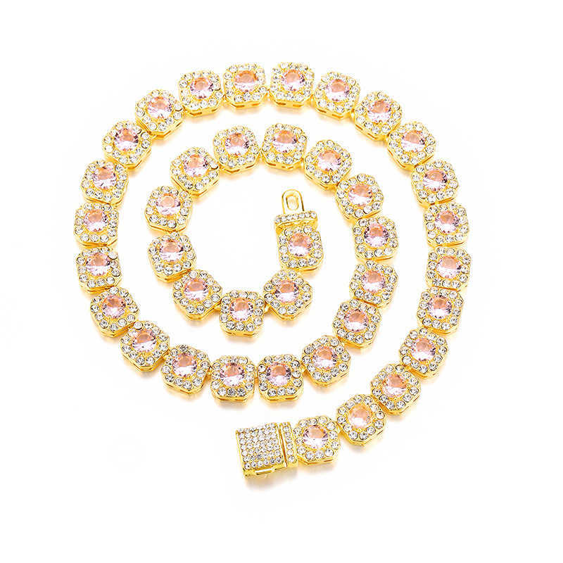 Rock Mens Candy Tennis Chain Necklace VVS Moissanite Diamond Lifeng Cut Hand-Set Craftsmanship Iced Out Hip Hop Jewelry for Rapper Style D260624