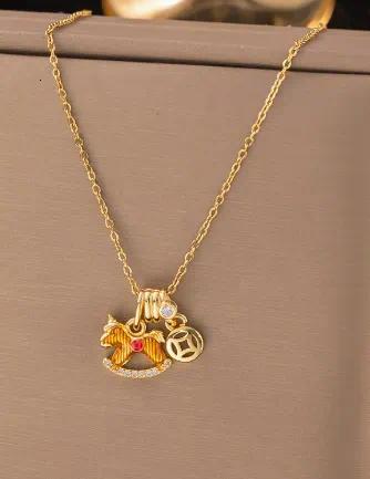 Designer Necklace New Zircon Necklace Unique Design Elegant Style Pendant High-end Luxury Jewelry Design Sweater Chain Collar Chain