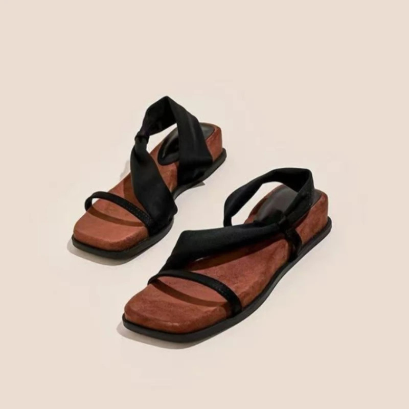 Womens Summer Simple Solid Color Sandals 2026 Elegant Slip-on Open Toe Dress Slippers Selling Sizes 35-40 260624