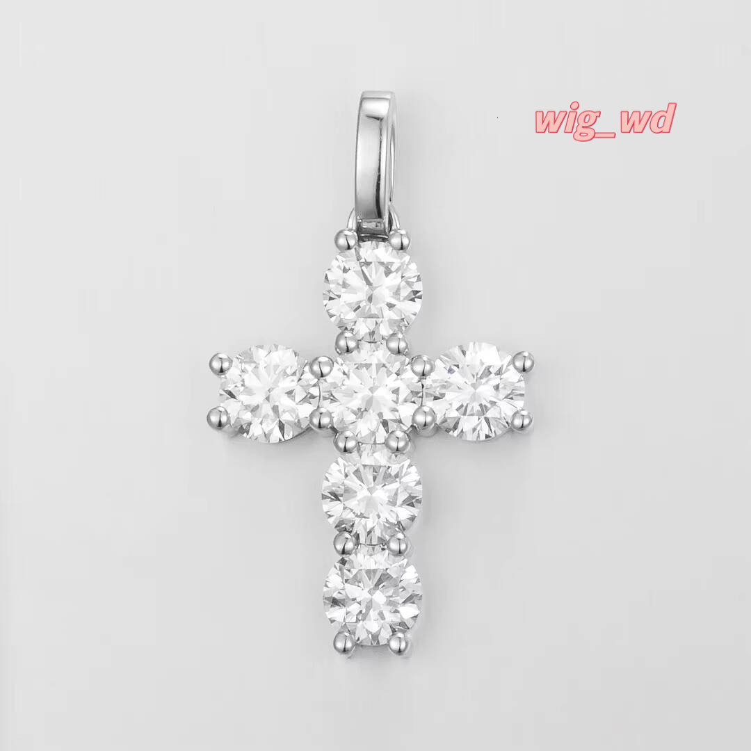 Cross Pendant Lab Grown Diamond Fine Jewelry 10K 14K 18K Solid Gold Caimao Anniversary Wedding Party Engagement Custom Made