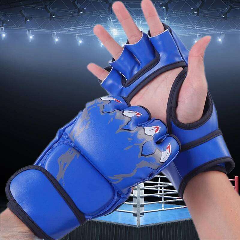 Half Finger Gloves Professional UFC MMA Leather Cushion for Adult Sanda Boxing Training Sandbag Knuckles W260624