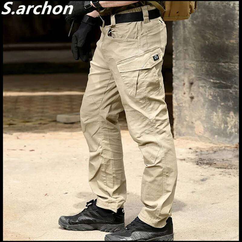 S.archon SWAT Combat Military Tactical Men Large Multi Pocket Army Cargo Pants Casual Cotton Security Bodyguard Trouser W260624