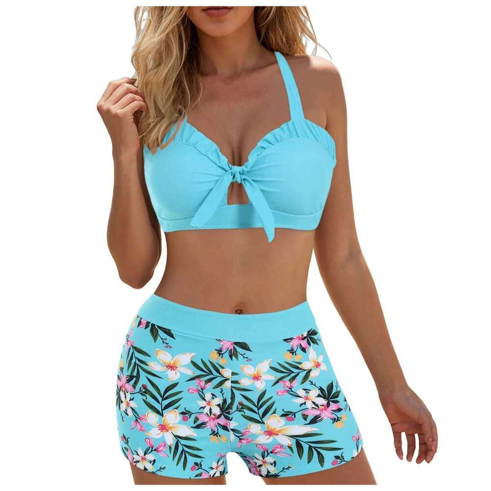 Costumi da bagno push up sexy Costume da bagno vintage in due pezzi retrò a vita alta per donna W260624
