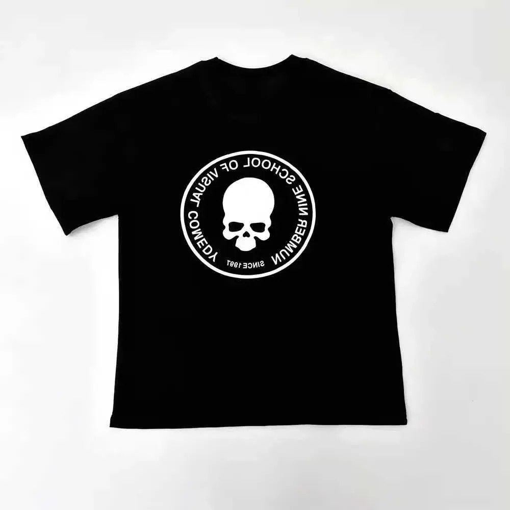 2024 Number Nine 04S Skull Print Y2K Printed Short Sleeve T shirt Men and Women Dark European and American Top T High QualityT251227 6