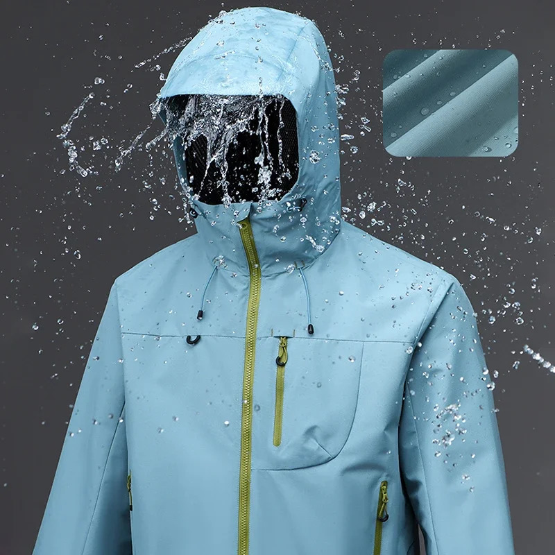 Mens Outdoor Jacket Waterproof Windbreaker Sports Climbing Trekking Multiple Pockets Skiing Softshell Zipper Hooded Jackets 260624