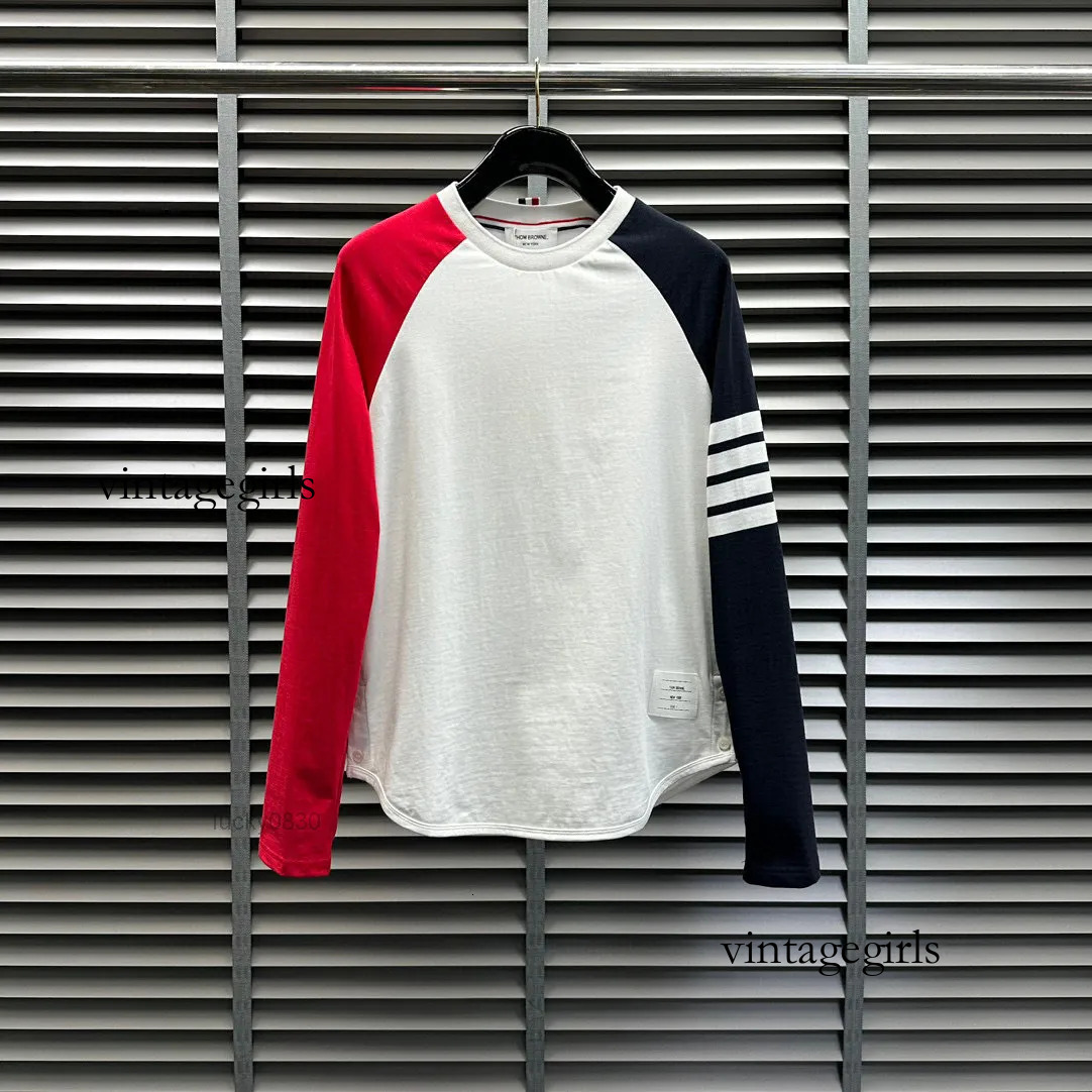 Designer Mens T Shirt Classic Four Stripes Crew Neck Pullover Men Spring Autumn Casual Versatile Hoodies Jackets Unisex Long Sleeve Clothing Fashion
