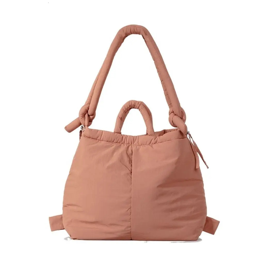 Casual Soft Nylon Padded Tote Bag Large Capacity Quilted Womens Handbags Puffy Lightweight Crossbody Bags Shopping 260624