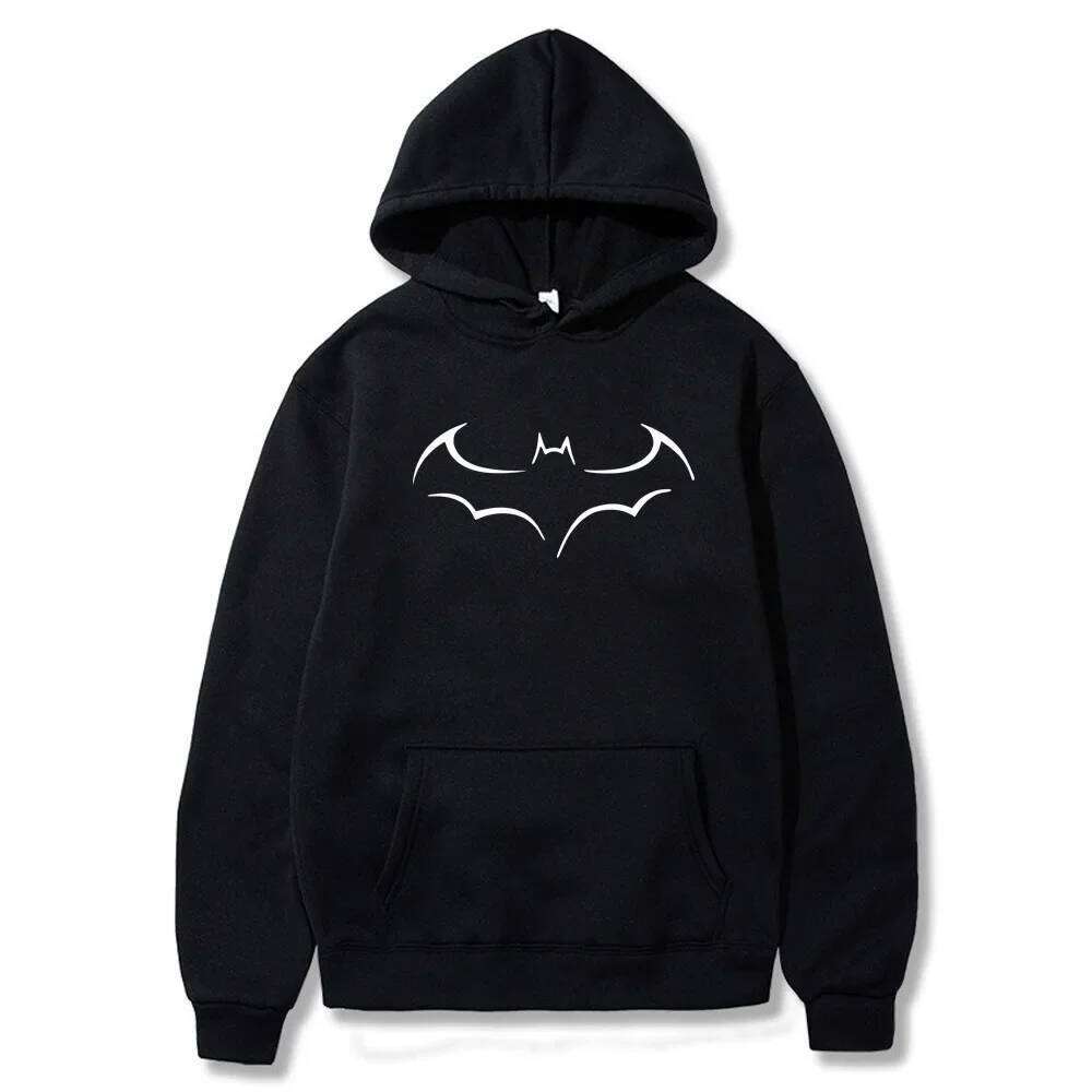 2026 New Bat Printed Loose Casual Top Men's Autumn And Winter Hoodie J260624